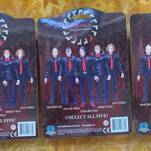 RARE MY CHEMICAL ROMANCE ROCK ACTION HEROES FIGURES SEG TOYS 2005 FULL SET - Picture 11 of 14